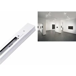 Binario Porta Faretti Led Monofase 98x4x2 Scivolamento Manuale Bianco PAR30