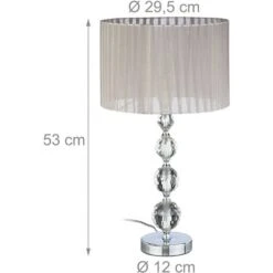 Relaxdays Lampada Da Comodino In Cristallo, Da Tavolo A Sfere, Paralume HLP: 53 X 29,5 X 29,5 Cm, Chiara/argento -Offerta economica OSRAM || Paulmann || ATMOSPHERA 10724079 4