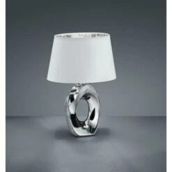 Trio Lighting Italia Lampada Da Tavolo Piccola Taba Attacco E14 Cromo Colore Bianco R50511089