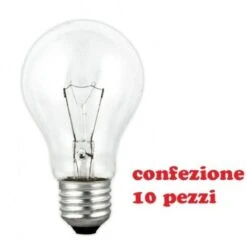 Trade Shop - Confezione 10 Lampadine A Goccia Incandescenza E27 220/240v 50/60hz 100w