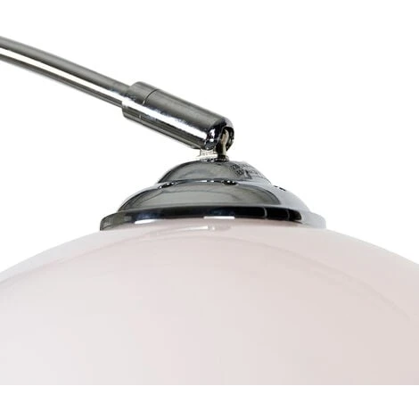 QAZQA + Lampada Da Terra Arco Arc-basic - Moderno - Plastico,Acciaio - Bianco/Cromo - Tondo/Oblungo Max. 1 X Watt 6 QAZQA + Lampada Da Terra Arco Arc-basic - Moderno - Plastico,Acciaio - Bianco/Cromo - Tondo/Oblungo Max. 1 X Watt - immagine 4