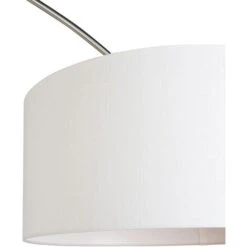QAZQA Lampada Da Terra Arco Satin - Moderno - Metallo,Tessuto - Bianco/Acciaio - Oblungo Max. 1 X Watt -Offerta economica OSRAM || Paulmann || ATMOSPHERA 12335527 4