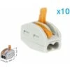 10 Morsetti A Molla Con 2 Leve Connettori Terminali Conduttore Per Cavi Fili Elettrici Riutilizabile Installazione Rapido Preciso