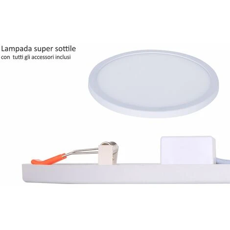 Faretto Pannello Led Da Incasso Rotondo 20W Bianco Neutro Diametro 230mm Foro Adattabile Da 50mm A 200mm 4 Faretto Pannello Led Da Incasso Rotondo 20W Bianco Neutro Diametro 230mm Foro Adattabile Da 50mm A 200mm - immagine 2