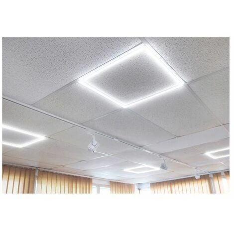 Cornice Luminosa LED 48W Incasso Luce Fredda Pannello 60x60 Telaio Soffitto 4 Cornice Luminosa LED 48W Incasso Luce Fredda Pannello 60x60 Telaio Soffitto - immagine 2