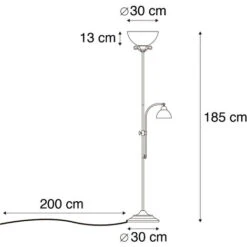 QAZQA + Lampada Da Terra Con Braccioo De Lettura Dallas - Rustico - Vetro,Acciaio - Bianco/Ruggine - Tondo/Oblungo Max. 1 X Watt 9 QAZQA + Lampada Da Terra Con Braccioo De Lettura Dallas - Rustico - Vetro,Acciaio - Bianco/Ruggine - Tondo/Oblungo Max. 1 X Watt -Offerta economica OSRAM || Paulmann || ATMOSPHERA 13262411 3