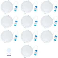 PANNELLO LED SLIM 18W DA INCASSO A MOLLA ROTONDO LUCE FREDDA FARO FARETTO 10 PEZZI