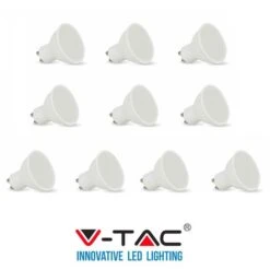 10 LAMPADINE V-TAC GU10 Faretto Spotlight 5 Watt Luce Bianca 3000K 4000K 6400K-Fredda