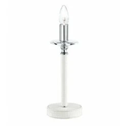 Lampada Da Tavolo Con Textur Pitonata Bianca 40 Watt E14