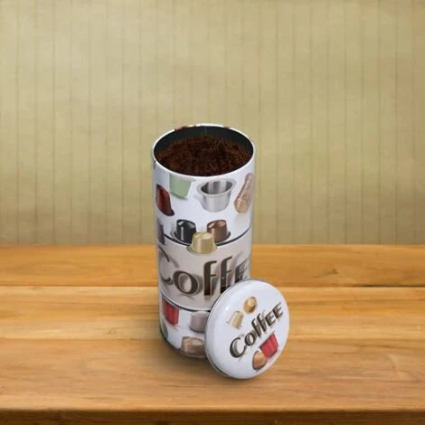 Scatola Barattolo In Latta Con Coperchio Porta Capsule Capsula E Cialde Caffe' 4 Scatola Barattolo In Latta Con Coperchio Porta Capsule Capsula E Cialde Caffe' - immagine 2