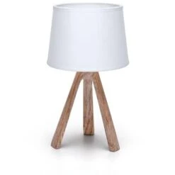 Abatjour Minimal Lampada Da Tavolo Bianca E14 Aigostar