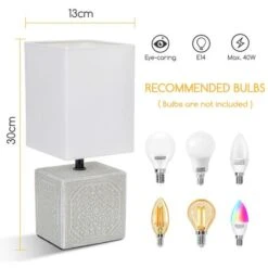 Abatjour Neha Lampada Da Tavolo Bianca E14 Aigostar -Offerta economica OSRAM || Paulmann || ATMOSPHERA 19921318 2