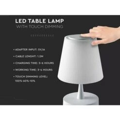 Lampada Led Da Tavolo 4W Ricaricabile 3000K Touch Dimmerabile 3 Intensita SKU-8930 -Offerta economica OSRAM || Paulmann || ATMOSPHERA 20060745 3