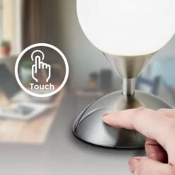 B.K.Licht Lampada Da Comodino, Forma A Sfera, Interruttore Touch, Luce Da Tavolo, Abat-jour Dimmerabile, Metallo Cromato E Vetro Bianco, 25W, Attacco Per Lampadina E14 Alogena (non Incusa) -Offerta economica OSRAM || Paulmann || ATMOSPHERA 20100741 4