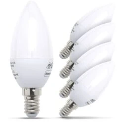 Lampadine LED Luce Calda, 5W (equivalente A 40W), Attacco E14, Confezione Da 5, 470 Lumen, 3000 K, Luci A Candela Per Plafoniere E Lampade