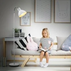 Lampada Da Terra, Piantana Elegante Con Paralume Orientabile, Altezza 1.450mm, Adatta Per 1 Lampadina E27 Non Inclusa, Interruttore A Pedale, Lampada A Stelo Vintage Industriale, Bianca, Retrò, IP20 -Offerta economica OSRAM || Paulmann || ATMOSPHERA 20100918 5