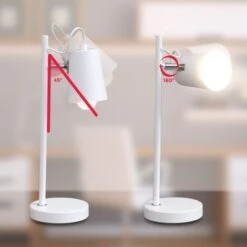 Lampada Da Tavolo Bianca, Lampada Da Comodino, Adatta Per Lampadina E14 Non Inclusa Max 20W, Altezza 36.5cm, Paralume Orientabile, Abat-jour Per Camera, Lampada Da Scrivania In Metallo IP20, 230V -Offerta economica OSRAM || Paulmann || ATMOSPHERA 20100929 5