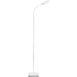 B.K.Licht Lampada Da Terra LED, Piantana Dimmerabile Su 4 Livelli, Luce Calda Neutra O Fredda, Altezza D’uso 1,28m, LED Integrati 8W, 600Lm, Orientabile, Lampada A Stelo Touch Moderna, Bianca IP20