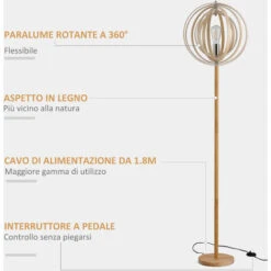 Homcom Lampada Da Terra Design Con Paralume Con Anelli Regolabili In Legno Lampadine E27 38 X 160 Cm 11 Homcom Lampada Da Terra Design Con Paralume Con Anelli Regolabili In Legno Lampadine E27 38 X 160 Cm -Offerta economica OSRAM || Paulmann || ATMOSPHERA 20445273 5