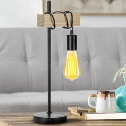 Lampada Da Tavolo Legno E Metallo Design Moderno Industriale Lampadina E27 25W -Offerta economica OSRAM || Paulmann || ATMOSPHERA 20994360 5