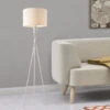 Lampada Da Terra In Stile Treppiede - Altezza 154 Cm - Piantana Tripode Con Paralume Cilindrico Ø 38 In Tessuto - Bianco - Lux.pro -Offerta economica OSRAM || Paulmann || ATMOSPHERA 22791129 1