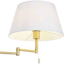 QAZQA Lampada Da Terra Con Braccio Girevole Ladas - Moderno - Acciaio,Tessuto - Bronzo/Bianco - Tondo Max. 1 X Watt -Offerta economica OSRAM || Paulmann || ATMOSPHERA 22974016 5