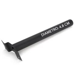 Palo Per Lampione Solare Staffa Supporto Metallo Tondo 45cm Nero Muro Parete