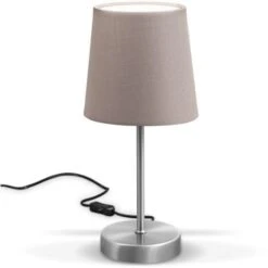 B.K.Licht Lampada Da Comodino, Lampada Da Tavolo Con Paralume In Tessuto Color Grigio-talpa, Adatta Per Lampadina E14 Non Inclusa Max 25W, Alta 30.8cm, Abat-jour Con Interruttore On Off Sul Filo IP20 -Offerta economica OSRAM || Paulmann || ATMOSPHERA 23840182 3