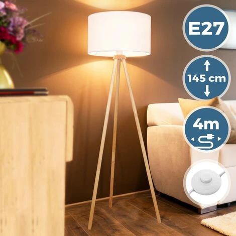Nova Lampada Da Terra A Stelo Con Treppiede Con Luce LED Da Salotto Studio H 145 Cm 4 Nova Lampada Da Terra A Stelo Con Treppiede Con Luce LED Da Salotto Studio H 145 Cm - immagine 2
