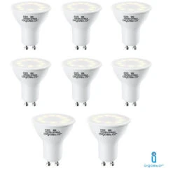 LAMPADINA LED GU10 9W 3000K BIANCO CALDO A+ 630LM 120° FASCIO AMPIO AIGOSTAR 8 PEZZI