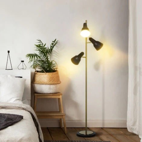 HOMCOM 150cm Lampada Da Terra 3 Paralumi Regolabili Base Rotonda Interruttore A Pedale 4 HOMCOM 150cm Lampada Da Terra 3 Paralumi Regolabili Base Rotonda Interruttore A Pedale - immagine 2