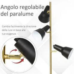 HOMCOM 150cm Lampada Da Terra 3 Paralumi Regolabili Base Rotonda Interruttore A Pedale 10 HOMCOM 150cm Lampada Da Terra 3 Paralumi Regolabili Base Rotonda Interruttore A Pedale -Offerta economica OSRAM || Paulmann || ATMOSPHERA 24692430 4