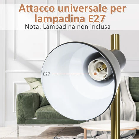 HOMCOM 150cm Lampada Da Terra 3 Paralumi Regolabili Base Rotonda Interruttore A Pedale 7 HOMCOM 150cm Lampada Da Terra 3 Paralumi Regolabili Base Rotonda Interruttore A Pedale - immagine 5