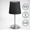 B.K.Licht Lampada Da Comodino, Lampada Da Tavolo Con Paralume In Tessuto Nero, Adatta Per Lampadina E14 Non Inclusa Max 25W, Altezza 30.8cm, Abat-jour Per Camera Con Interruttore Sul Filo, IP20, 230V -Offerta economica OSRAM || Paulmann || ATMOSPHERA 24834163 1