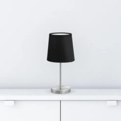 B.K.Licht Lampada Da Comodino, Lampada Da Tavolo Con Paralume In Tessuto Nero, Adatta Per Lampadina E14 Non Inclusa Max 25W, Altezza 30.8cm, Abat-jour Per Camera Con Interruttore Sul Filo, IP20, 230V -Offerta economica OSRAM || Paulmann || ATMOSPHERA 24834163 5