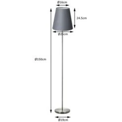 Lampada Piantana Da Terra 150cm Design Moderno Paralume E27 60W Tessuto Grigio -Offerta economica OSRAM || Paulmann || ATMOSPHERA 26630679 3