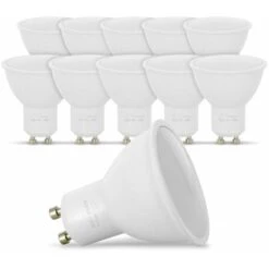 Lotto Di 10 Lampadine A LED GU10 5W Eq. 40W 6000K Bianco Freddo