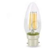 Lampadina LED 4.9W (40W) B22 Filamento Fiamma Bianco Caldo 2700°K
