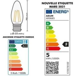 Lampadina LED 4.9W (40W) B22 Filamento Fiamma Bianco Caldo 2700°K -Offerta economica OSRAM || Paulmann || ATMOSPHERA 26694205 4
