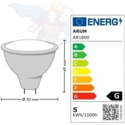 Lampadina A LED GU5.3 MR16 5W Eq 40W Température De Couleur: Bianco Neutro 4000K -Offerta economica OSRAM || Paulmann || ATMOSPHERA 26694493 5