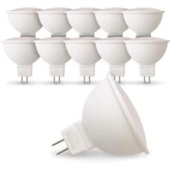 Set Di 10 Lampadine LED GU5.3 MR16 12V 5W Eq 40W Température De Couleur: Bianco Neutro 4000K