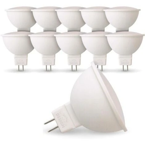 Set Di 10 Lampadine LED GU5.3 MR16 12V 5W Eq 40W Température De Couleur: Bianco Neutro 4000K 3 Set Di 10 Lampadine LED GU5.3 MR16 12V 5W Eq 40W Température De Couleur: Bianco Neutro 4000K