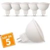 Lotto Di 5 Lampadine A LED GU5.3 MR16 5W Eq 40W Température De Couleur: Bianco Neutro 4000K