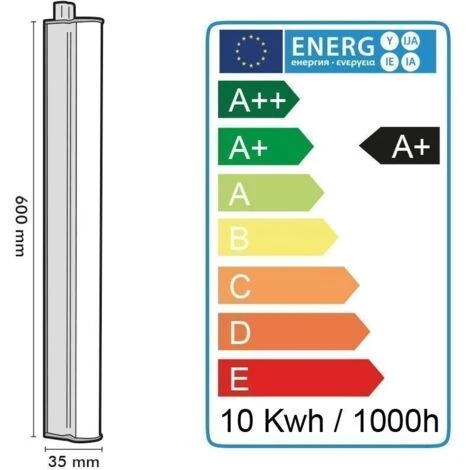 Corpo Illuminante Con Tubo LED Integrato T5 10W 60 Cm Température De Couleur: Bianco Neutro 4000K 7 Corpo Illuminante Con Tubo LED Integrato T5 10W 60 Cm Température De Couleur: Bianco Neutro 4000K - immagine 5