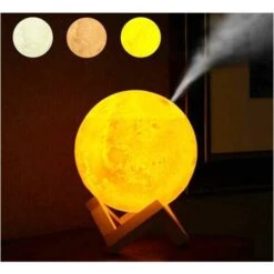 Diffusore Aromi Luna Aromaterapia Ultrasuoni Lampada 3D Luce Led Profumatore Usb