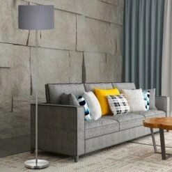 Lampada Piantana Da Terra 160cm Design Moderno Paralume E27 60W Tessuto Grigio -Offerta economica OSRAM || Paulmann || ATMOSPHERA 27285535 3