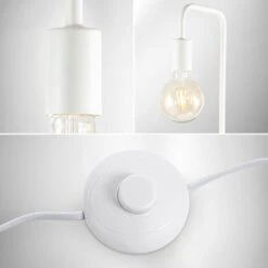 B.K.Licht I Lampada Da Terra Retrò Curva I Altezza 140 Cm I E27 I 1 Lampadina I Interruttore A Pedale I Metallo I Bianco Opaco I Senza Lampada -Offerta economica OSRAM || Paulmann || ATMOSPHERA 27796438 5