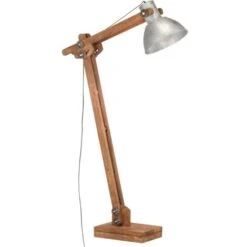Lampada Da Pavimento Argento In Legno Massello Di Mango E27 VidaXL -Offerta economica OSRAM || Paulmann || ATMOSPHERA 28565319 2
