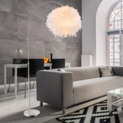 Lampada Ad Arco Con Molle Lampada Da Terra Lampada Da Soggiorno Lampada Da Terra Regolabile In Altezza, Bianco Argento, 1x E27, LxA 96x141-196 Cm -Offerta economica OSRAM || Paulmann || ATMOSPHERA 28667005 3