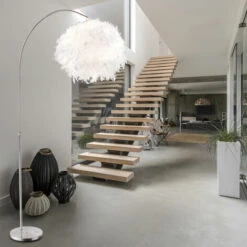 Lampada Ad Arco Con Molle Lampada Da Terra Lampada Da Soggiorno Lampada Da Terra Regolabile In Altezza, Bianco Argento, 1x E27, LxA 96x141-196 Cm -Offerta economica OSRAM || Paulmann || ATMOSPHERA 28667005 5